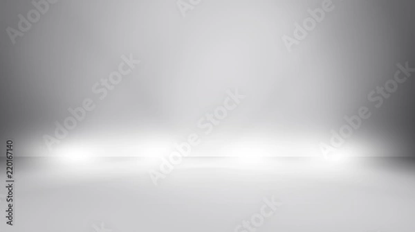 Obraz soft gray studio room background, grey floor backdrop with spotlight 