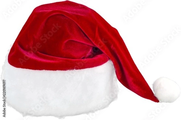 Fototapeta Red Santa Hat isolated on white background