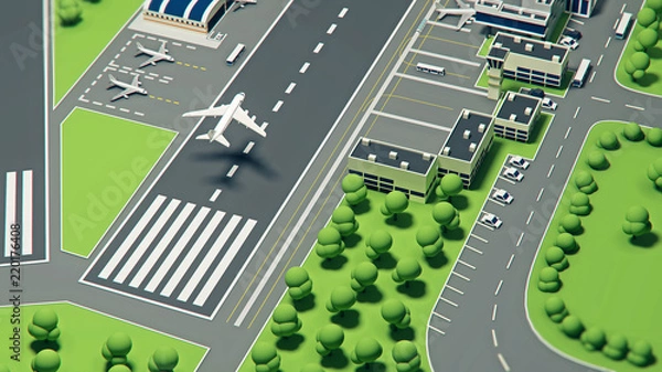 Obraz 3d airport with planes