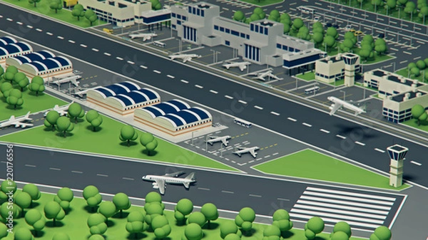 Obraz 3d airport with planes
