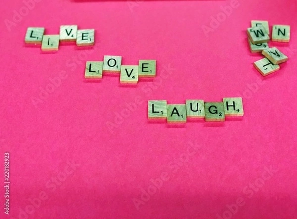 Obraz live love laugh