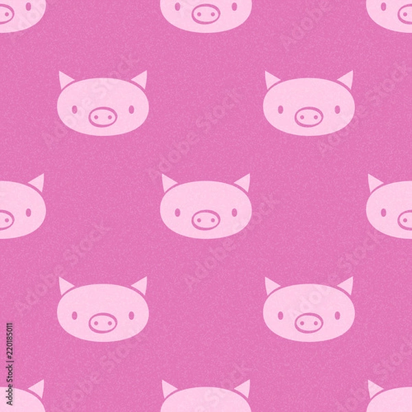 Obraz Cute pig vector seamless pattern design. Texture for wallpapers, pattern fills, web page backgrounds