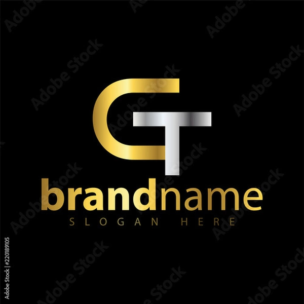 Obraz GT Initial letter logo vector