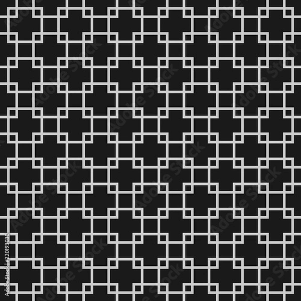 Fototapeta Abstract monochrome seamless pattern with overlapping squares