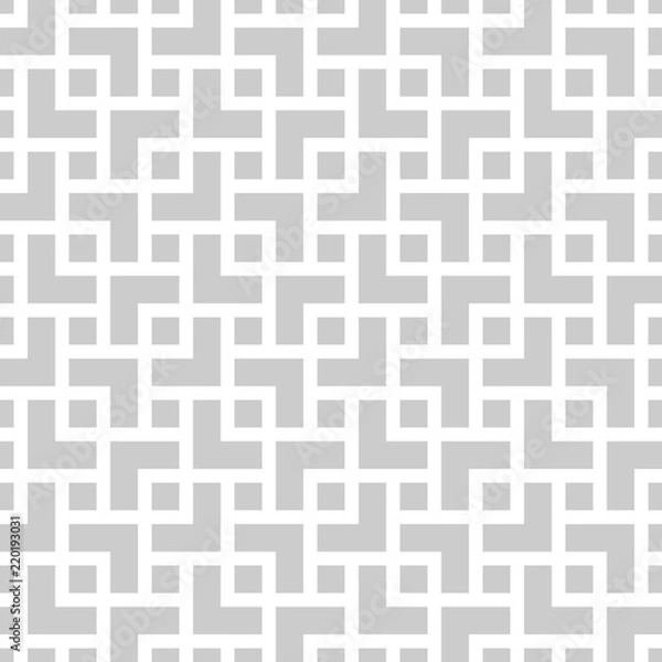 Fototapeta Geometric monochrome seamless pattern in asian style