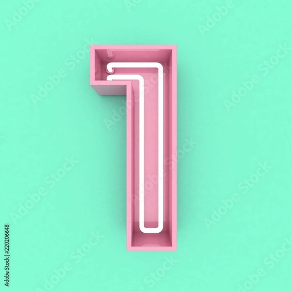 Fototapeta pink neon sign text 3d render