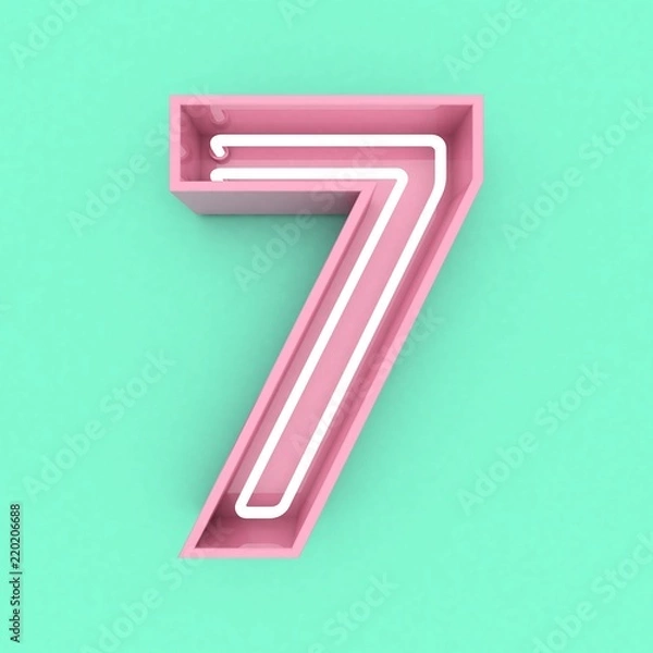 Fototapeta pink neon sign text 3d render