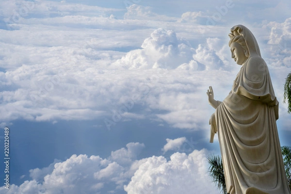 Fototapeta Statue of Guan Yin in thailand, using as a background or wallpaper