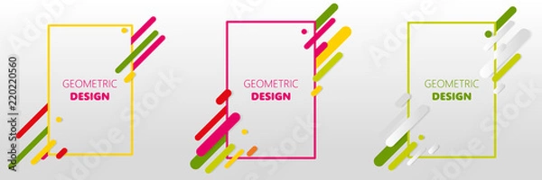 Fototapeta Creative templates, cards, color covers set. Geometric design, liquids, shapes. Trendy vector collection.
