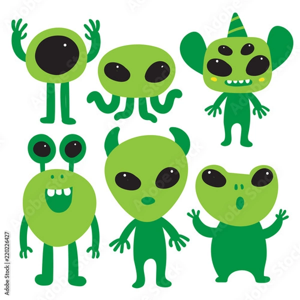 Fototapeta alien character collection design