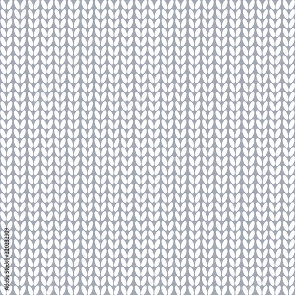 Fototapeta Seamless pattern. Knitted fabric. Wool knitting White Vector