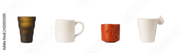 Obraz multi shape cup on white 