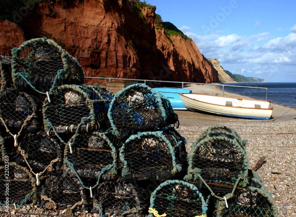 Obraz crab baskets at sidmouth beach