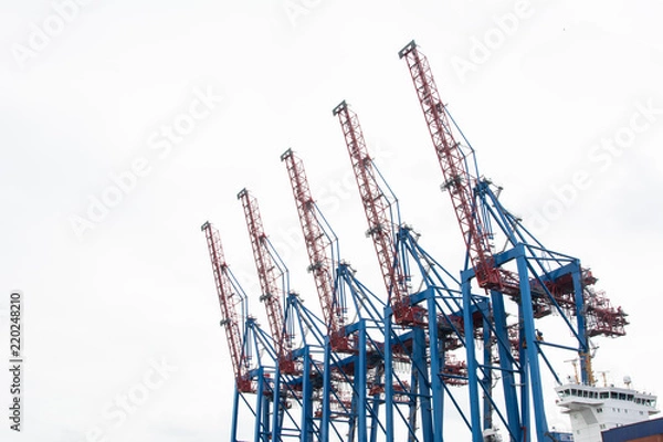 Obraz 5 dźwigów portowych