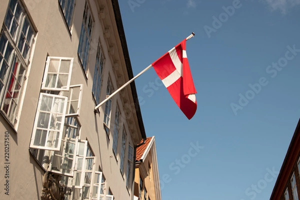 Obraz Danish flag at building