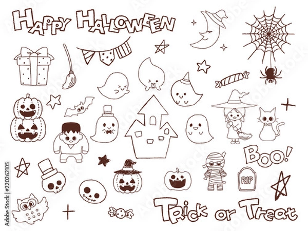 Fototapeta 手描きハロウィン イラスト素材