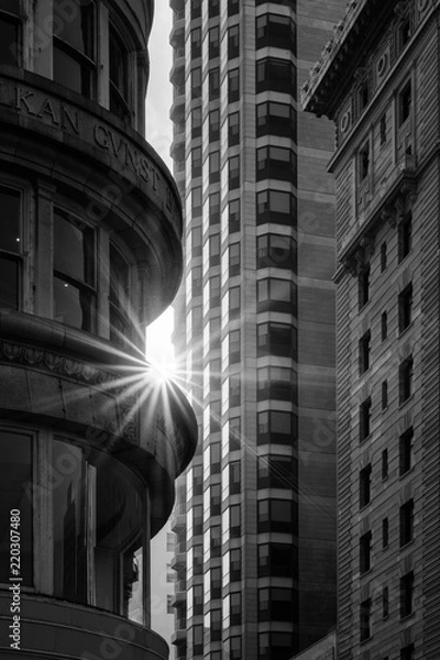 Fototapeta sun buildings