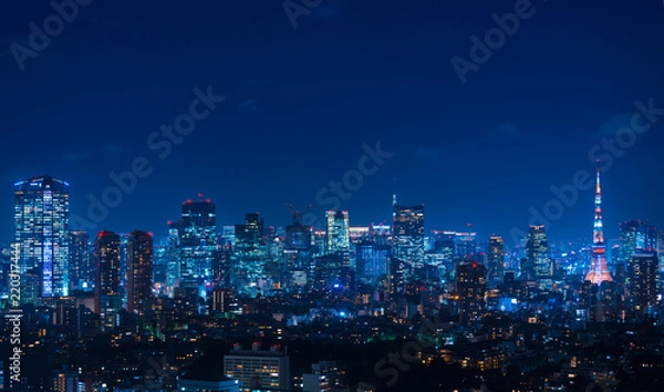 Obraz Widok nocy w Tokio
