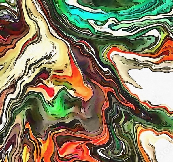 Obraz Abstraction painted in oil. Colorful texture background. Multicolored wallpaper graphic design. Pattern for creating artworks and prints. Crazy bright colors style. Cartoon draw.