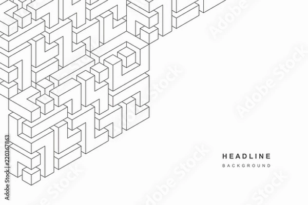 Fototapeta Geometric abstract background in style line art.