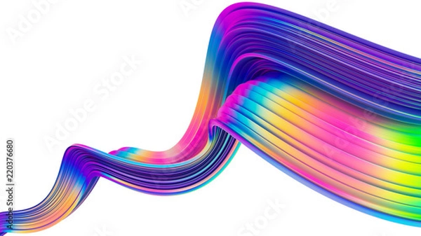 Fototapeta Bright abstract holographic 3D design element for Christmas celebration banners and posters