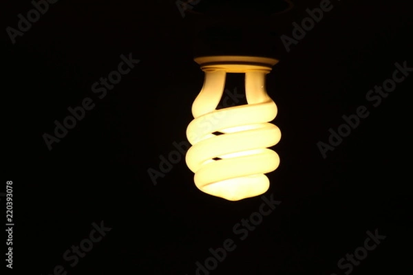 Obraz light bulb against black 