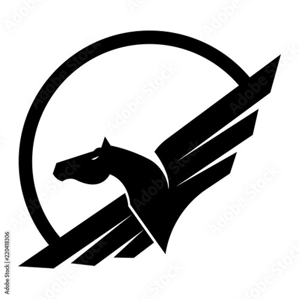 Obraz Pegasus horse logo vector.
