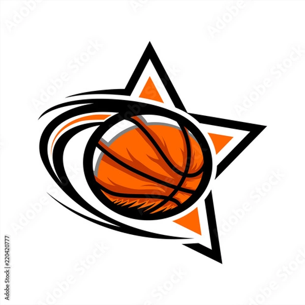 Obraz Basketball Swoosh Star Logo 04
