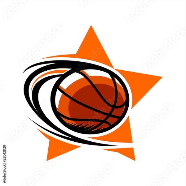 Obraz Basketball Swoosh Star Logo 01