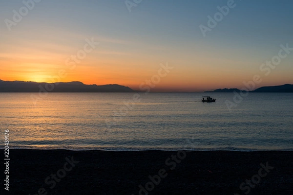 Fototapeta Sunset at Loutraki in Greece