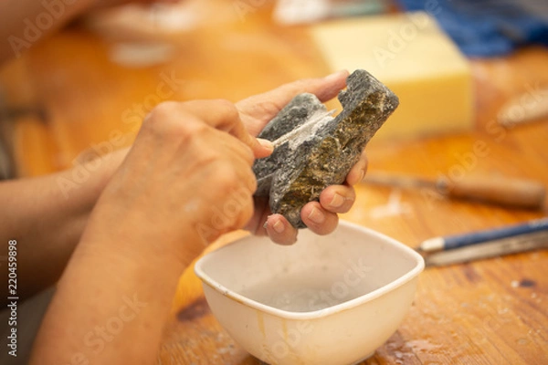 Obraz Carving on soapstone