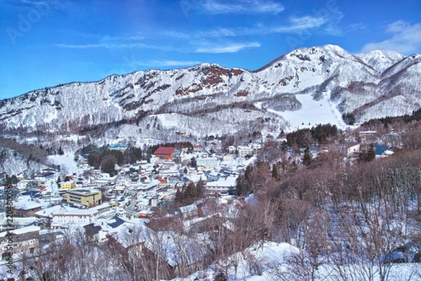 Obraz 冬の蔵王温泉の風景
