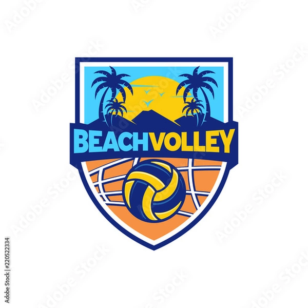 Fototapeta Beach Volley Logo Vector