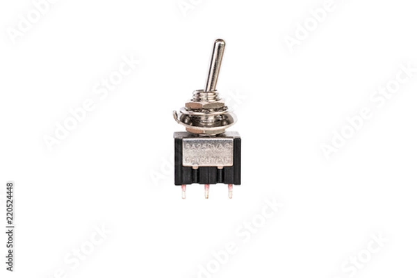 Fototapeta toggle DC switch isolated on white background with clipping path