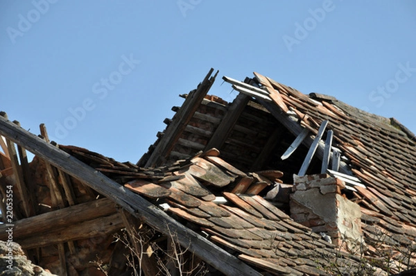 Fototapeta zniszczony dom