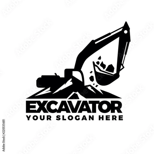 Obraz Excavator Logo Vector