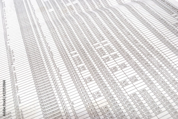 Obraz table with number