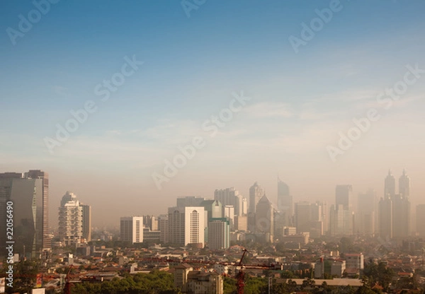 Fototapeta Smog über einer Großstadt