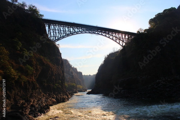 Obraz Victoria falls bridge spanning the Zambezi river - Zambia and Zimbabwe