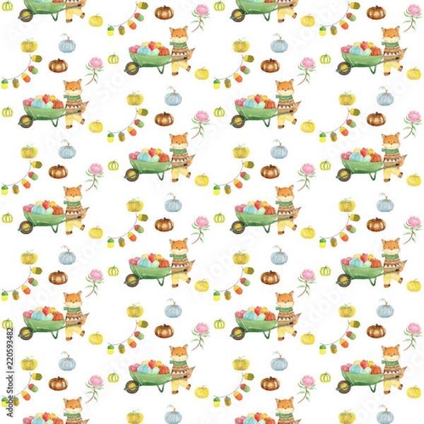 Obraz Watercolor Autumn Pattern