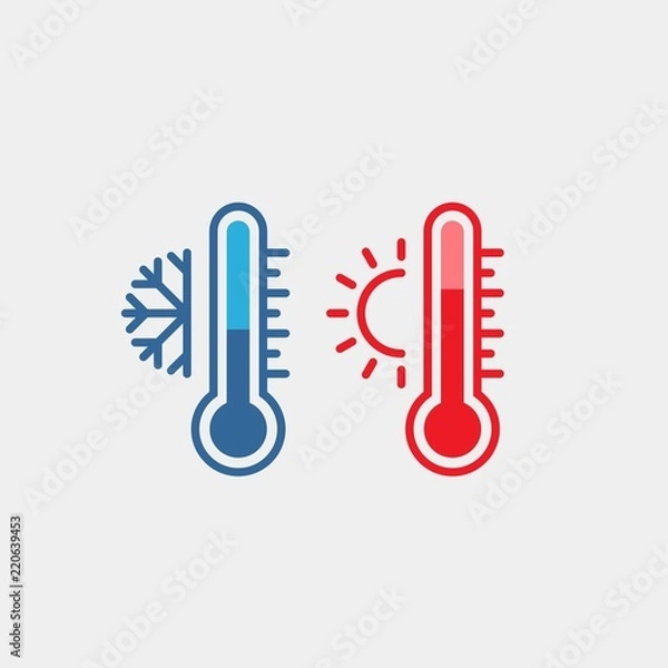 Fototapeta Thermometer flat vector icon. Temperature flat vector icon