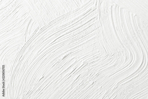 Fototapeta Textured white plaster on the wall. Background image, texture.
