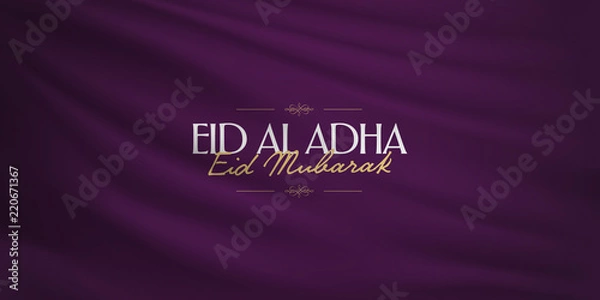 Obraz Eid Al Adha Creative line typograpghy. Feast of the Sacrifice Greeting Card.