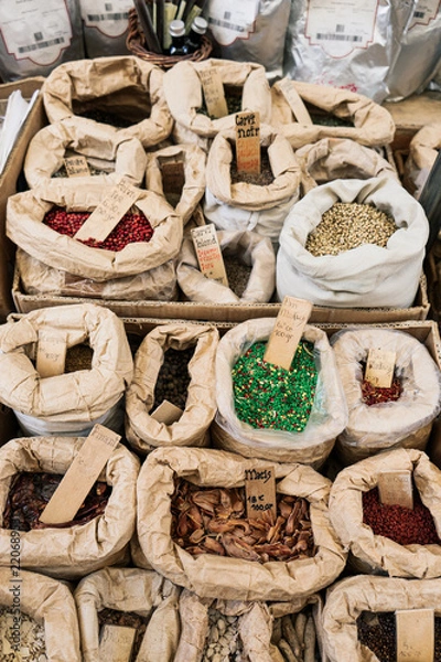 Obraz Spices stall in a french market