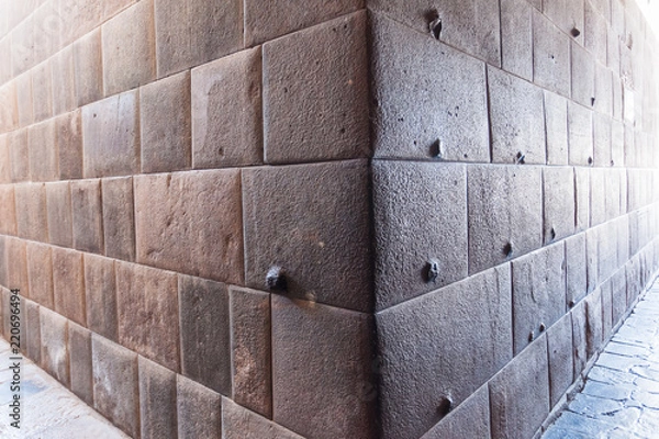 Fototapeta Inca walls in the streets of Cusco