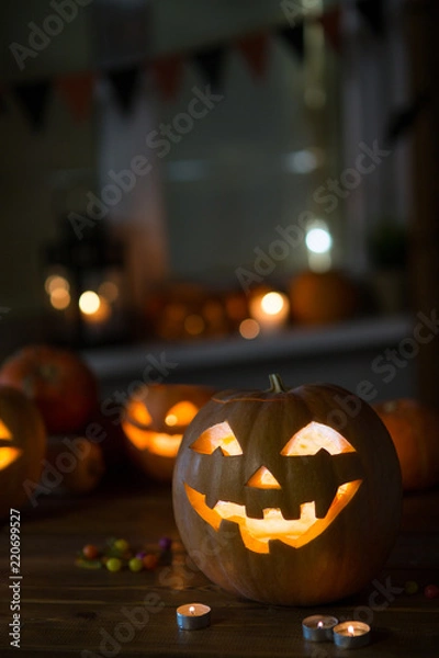 Obraz Dynia i cukierki Halloween