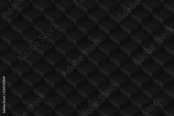 Fototapeta Black Square Abstract Background. 3D Render Background