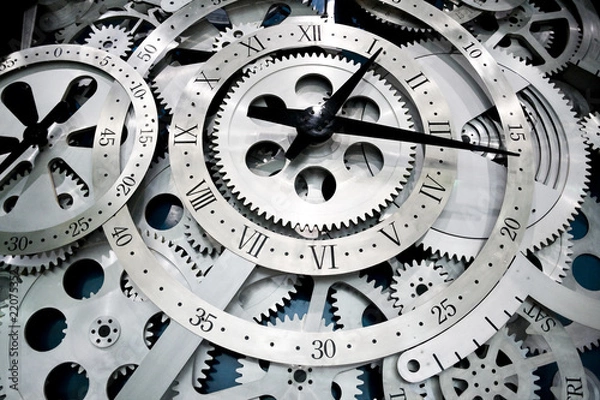 Obraz zegar i koła zębate