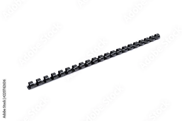 Fototapeta black plastic book binding on white background