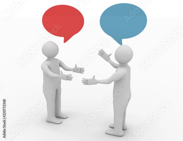 Obraz conversation with two mans concept